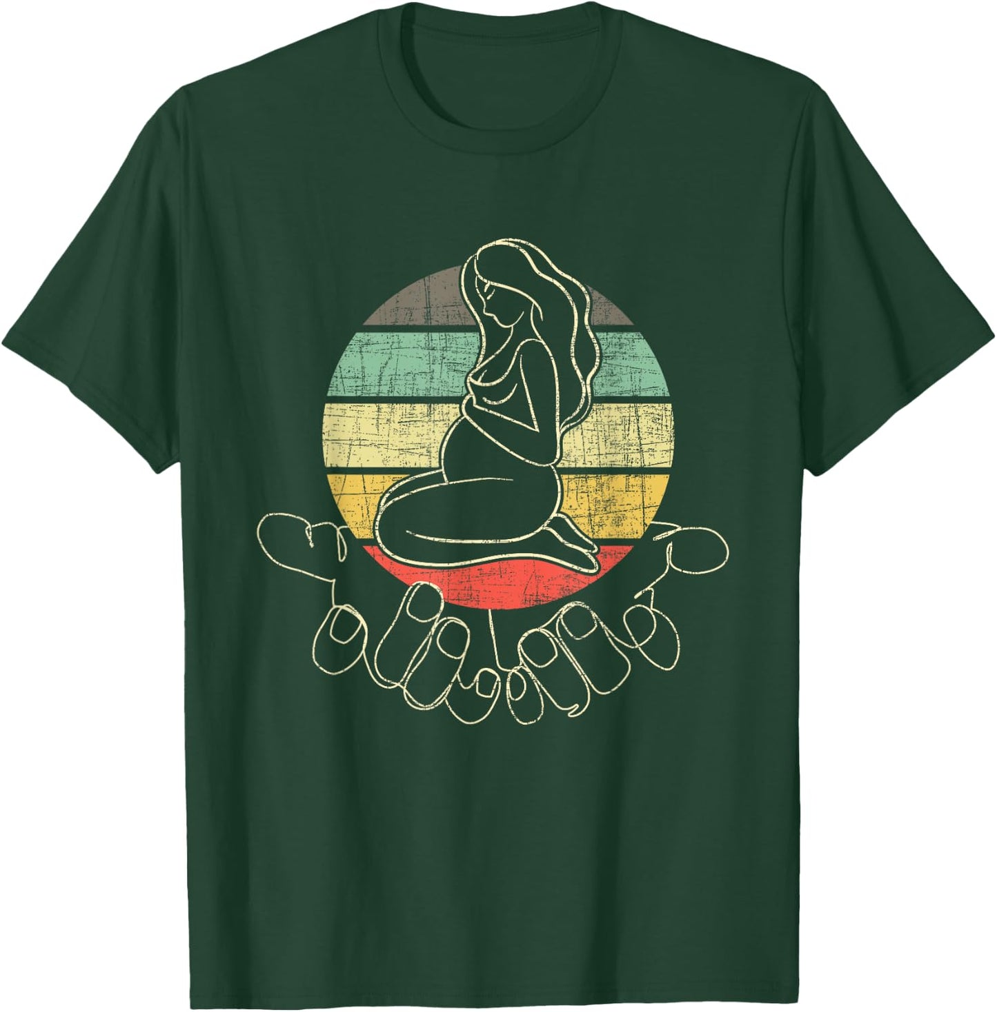 Retro Doula Midwifery - Midwives Childbirth Labor Assistant T-Shirt - T-Shirt | Forest