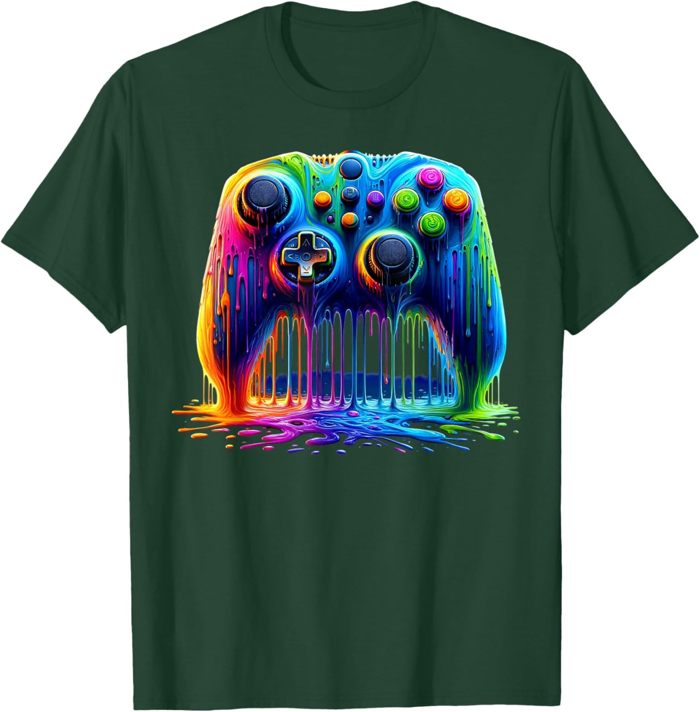 Colorful Passion for Gaming Gamer Graphic Design T-Shirt - T-Shirt | Forest