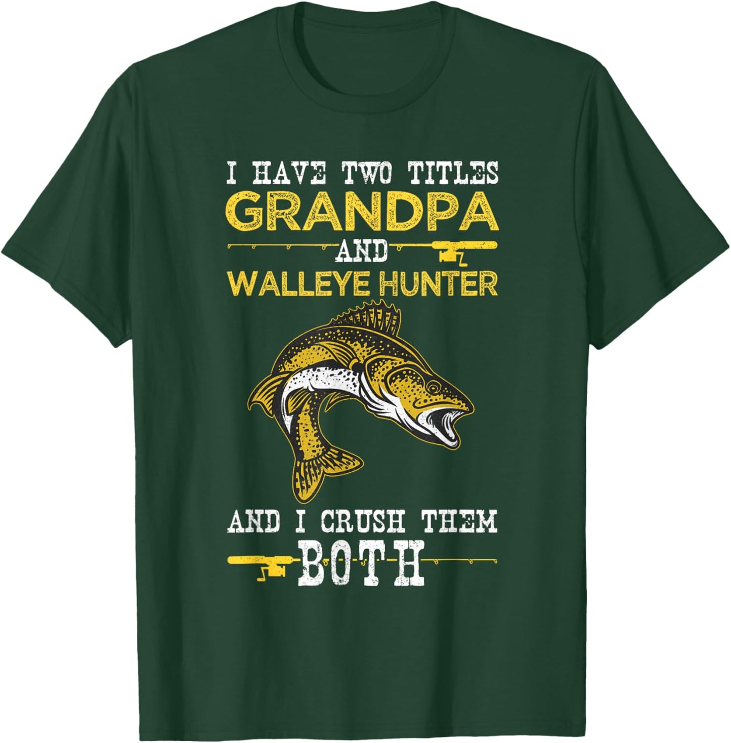 Angler grandpa fishing and zander fishing T-Shirt - T-Shirt | Forest