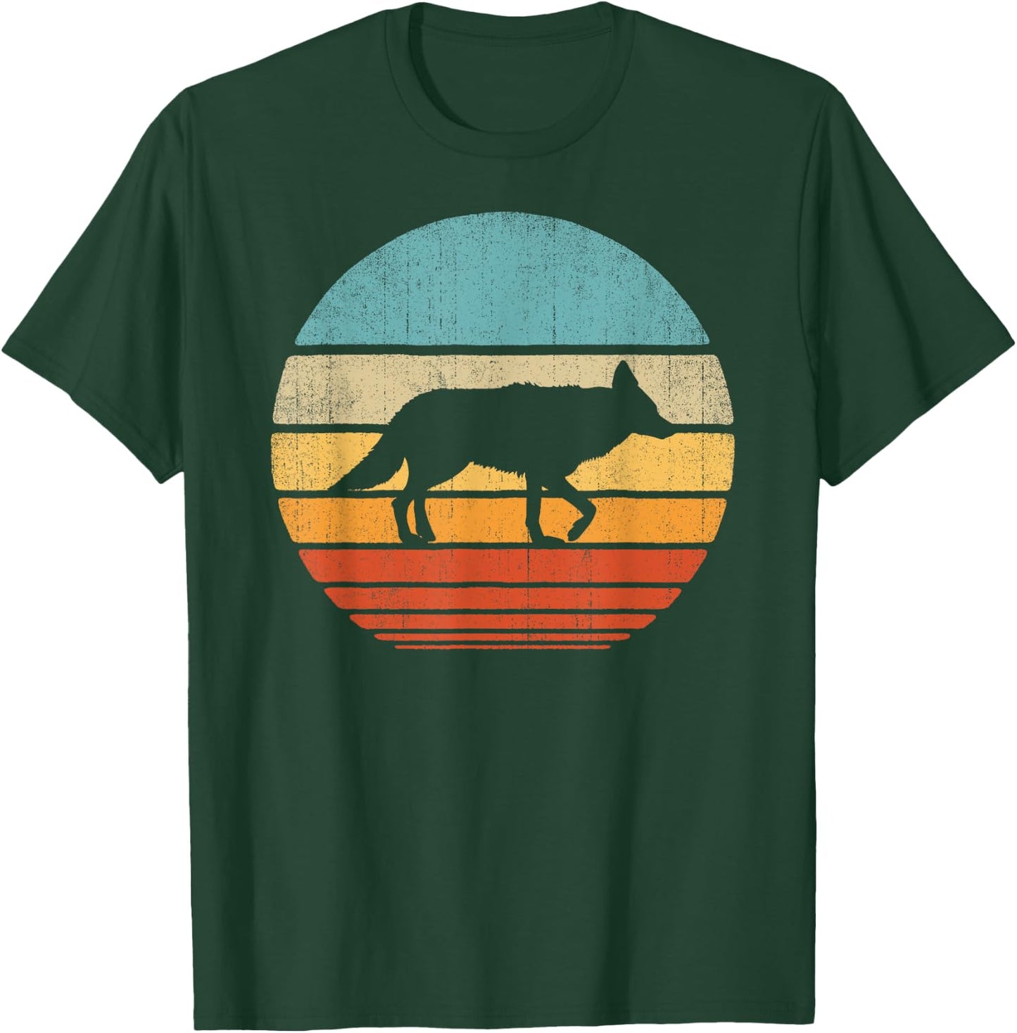 Coyote Retro Vintage 60s 70s Sunset Mammal Animal Men Women T-Shirt - T-Shirt | Forest