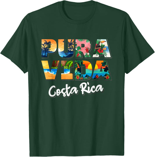 Pura Vida Costa Rica Souvenir - Cool Central America Travel T-Shirt - T-Shirt | Forest