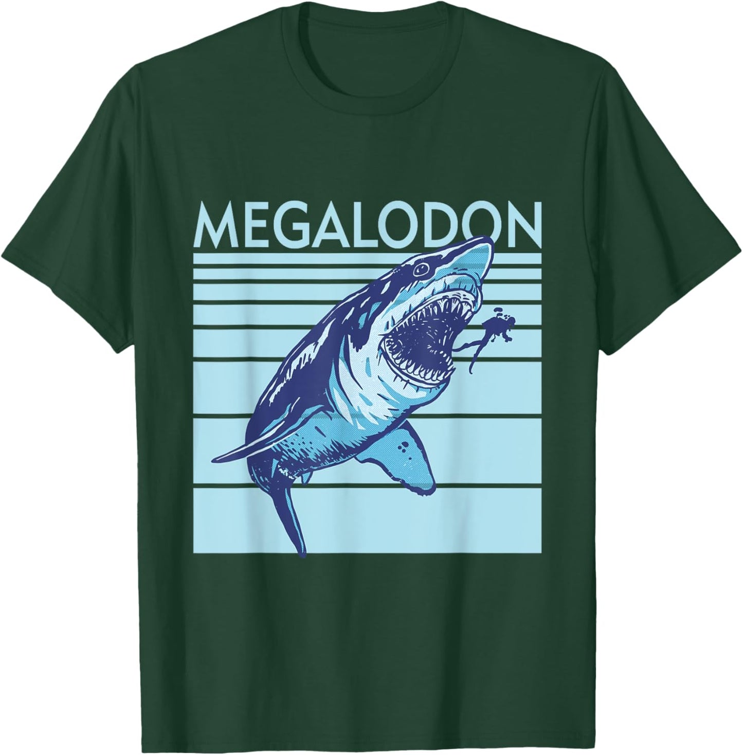 Megalodon Shark Fossil Tooth Hunter Paleontology Ocean Water T-Shirt - T-Shirt | Forest