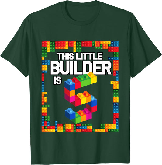 5 Year Old Building Blocks Birthday T Shirt Brick 5th Gift T-Shirt - T-Shirt | Forest
