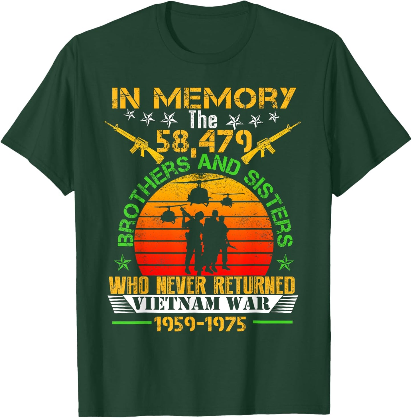 Vietnam Veteran In Memory The War Vietnam Gift T-Shirt - T-Shirt | Forest