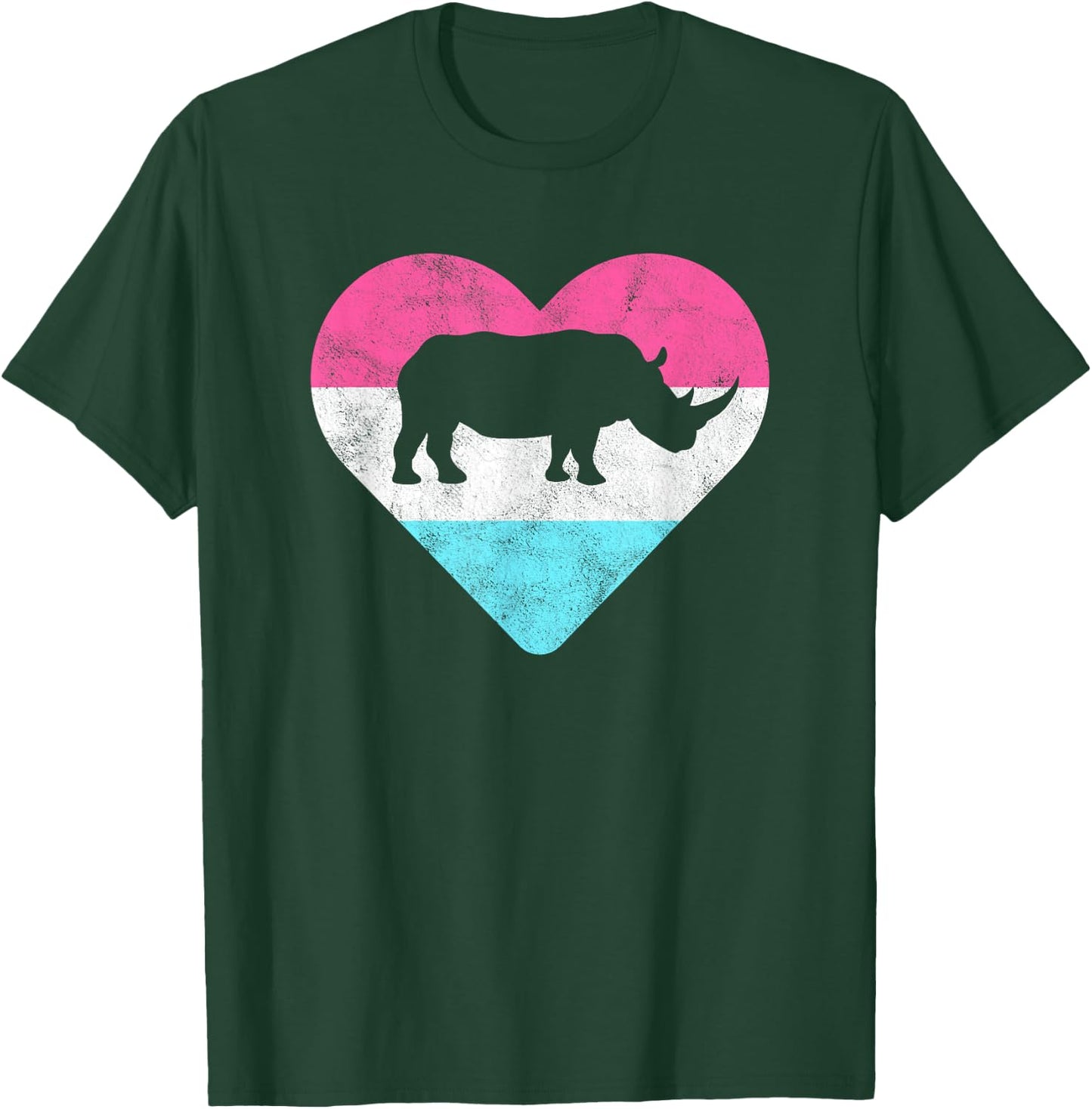 Retro Vintage Rhino Rhinoceros Gift or Girls T-Shirt - T-Shirt | Forest