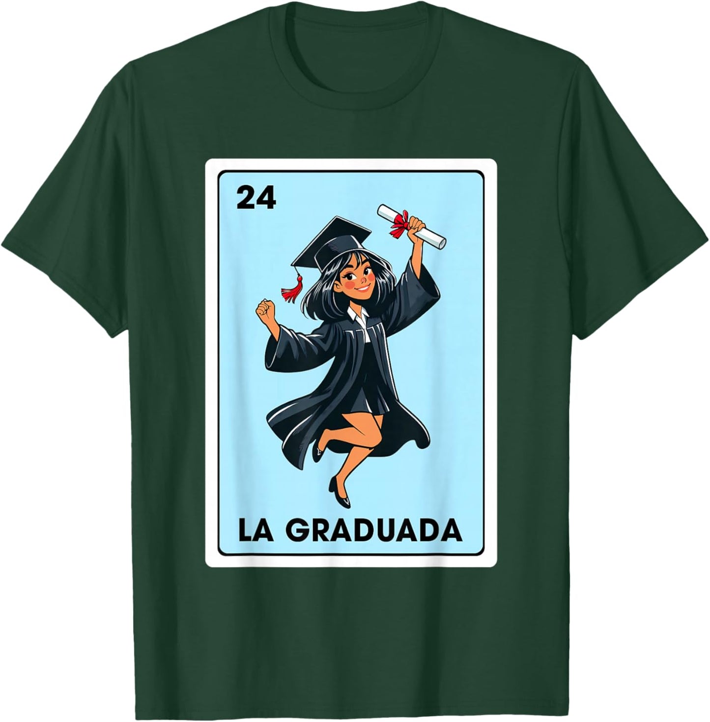 Graduation Latina Educated La Graduada Mexican Bingo Card T-Shirt - T-Shirt | Forest