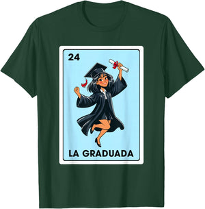 Graduation Latina Educated La Graduada Mexican Bingo Card T-Shirt - T-Shirt | Forest