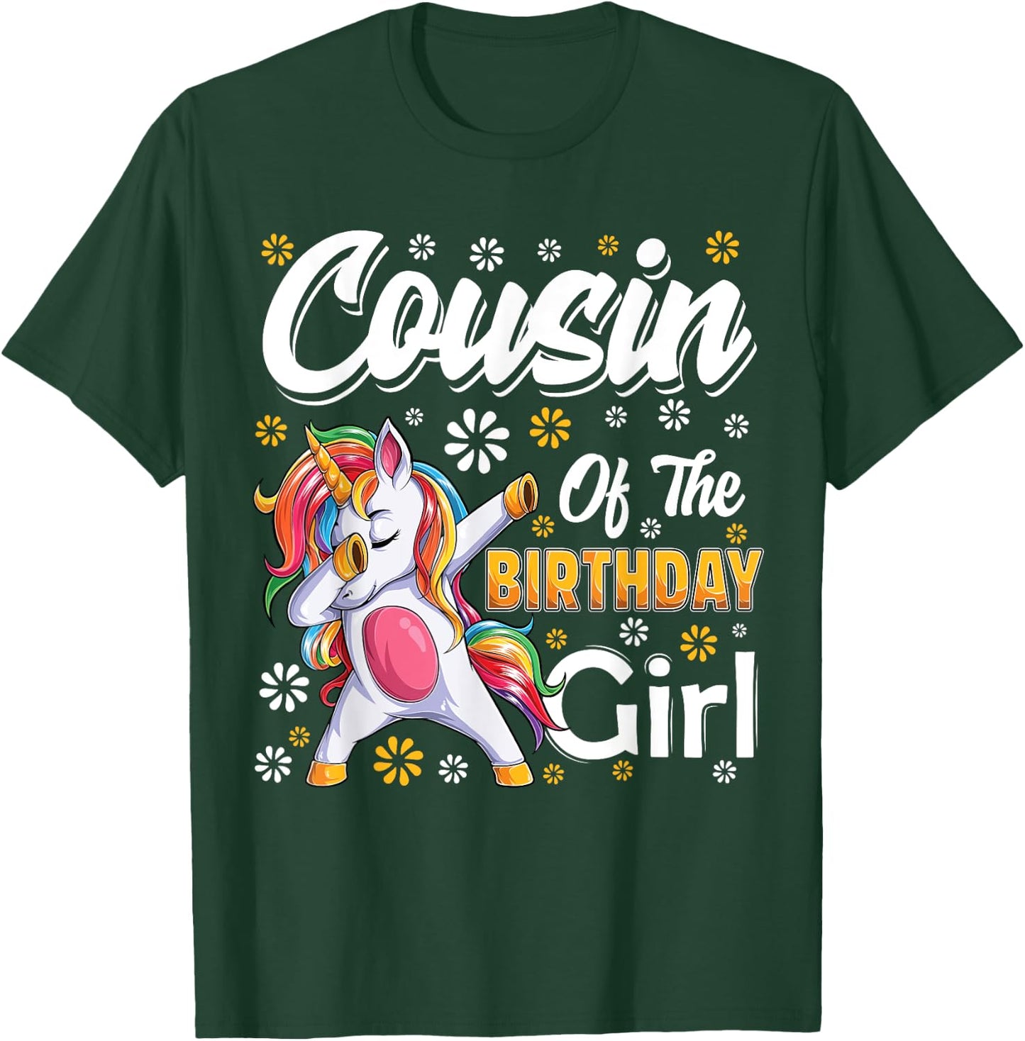 awesome dabbing unicorn birthday Cousin Family Matching T-Shirt - T-Shirt | Forest