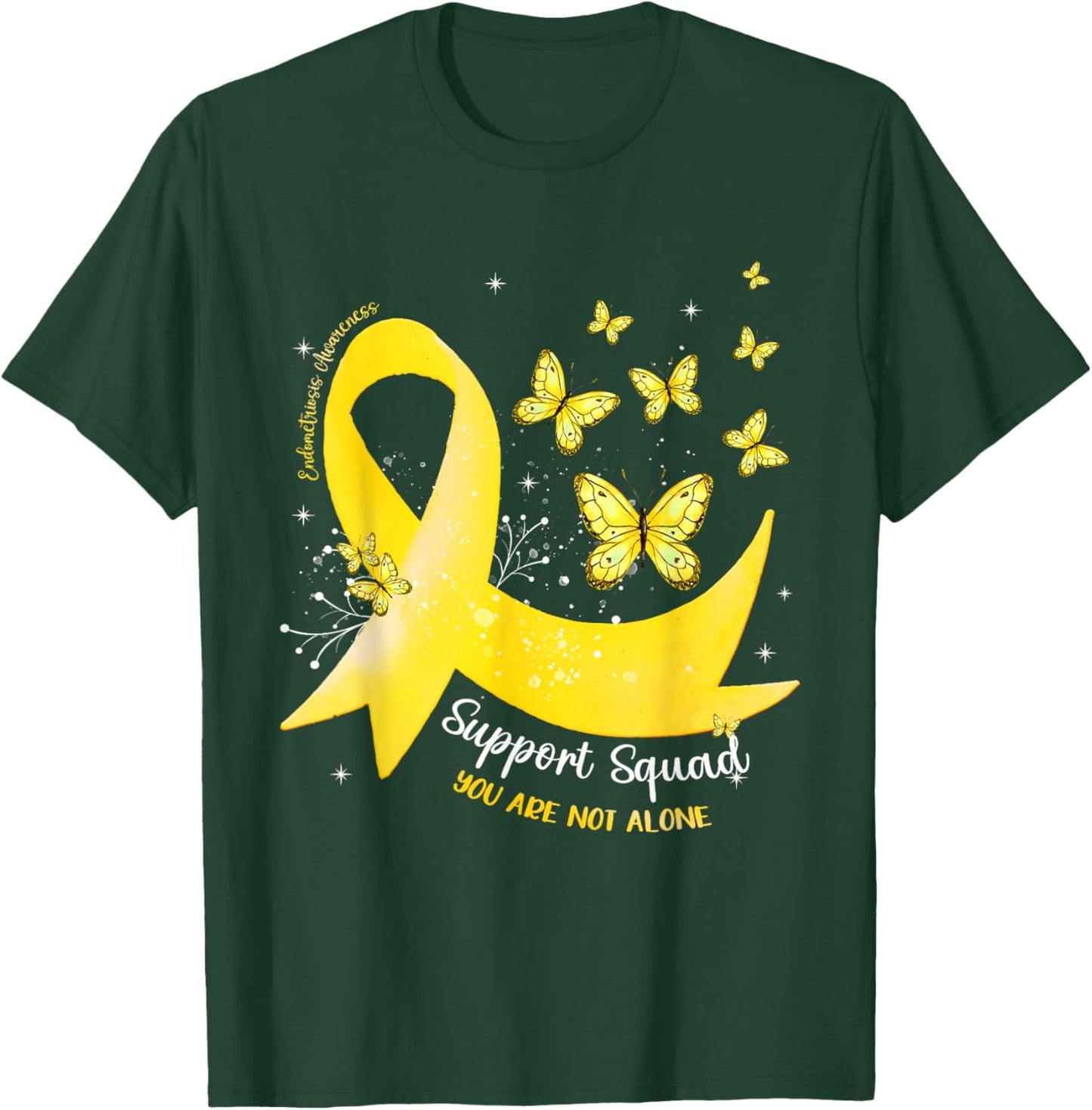 Support Squad Yellow Ribbon Endometriosis Awareness T-Shirt - T-Shirt | Forest