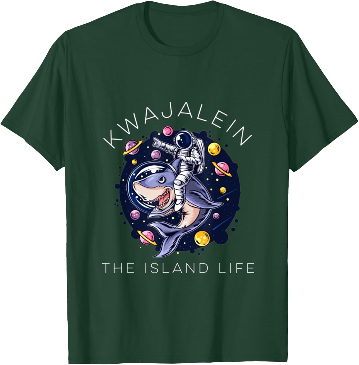 Kwajalein Marshall Islands Kwaj Shark Ocean Diving Moon T-Shirt - T-Shirt | Forest