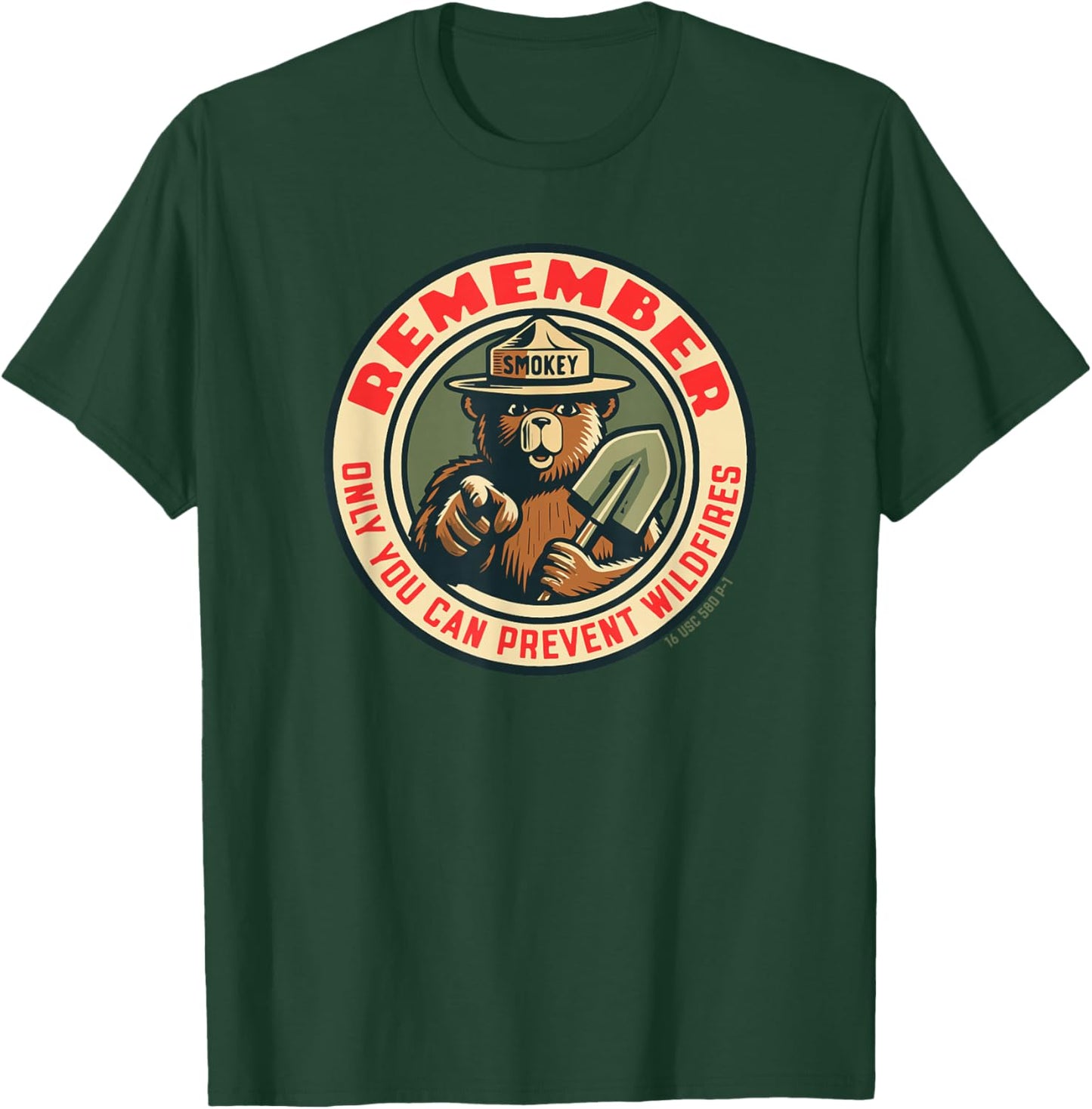 Remember Only You Vintage Smokey Bear Seal Retro T-Shirt - T-Shirt | Forest