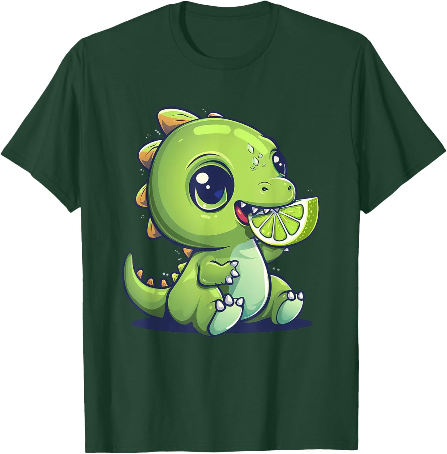 Aquarelle Lime Dino Artwork Lime Fruit Dinosaur Lover T-Shirt - T-Shirt | Forest