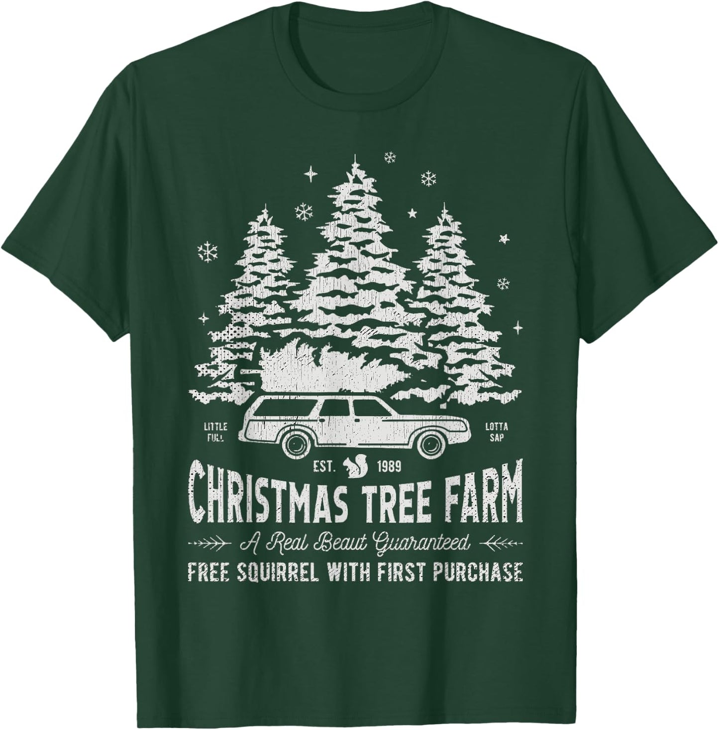 Christmas Movie Car Christmas Tree Farm Funny X-Mas T-Shirt - T-Shirt | Forest