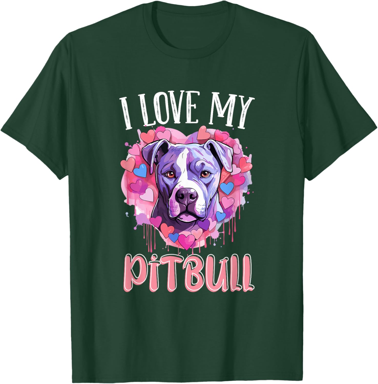 Pitbull Pittie - I Love My Pitbull T-Shirt - T-Shirt | Forest