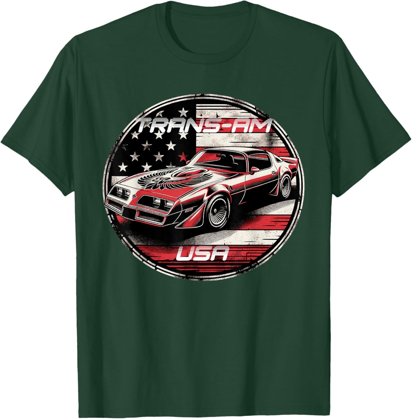 Trans Am Muscle Car American Muscle Trans Am Nation USA Flag T-Shirt - T-Shirt | Forest