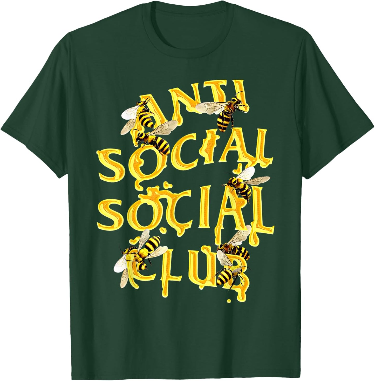 Retro Anti Social Club Bees Funny Introvert Women Men T-Shirt - T-Shirt | Forest