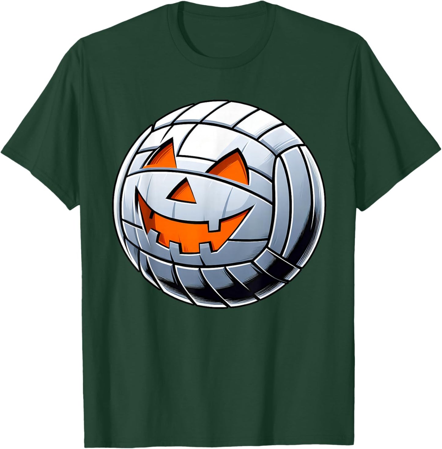 Halloween Jack O Lantern Volleyball Player Coach Pitcher Boy T-Shirt - T-Shirt | Forest