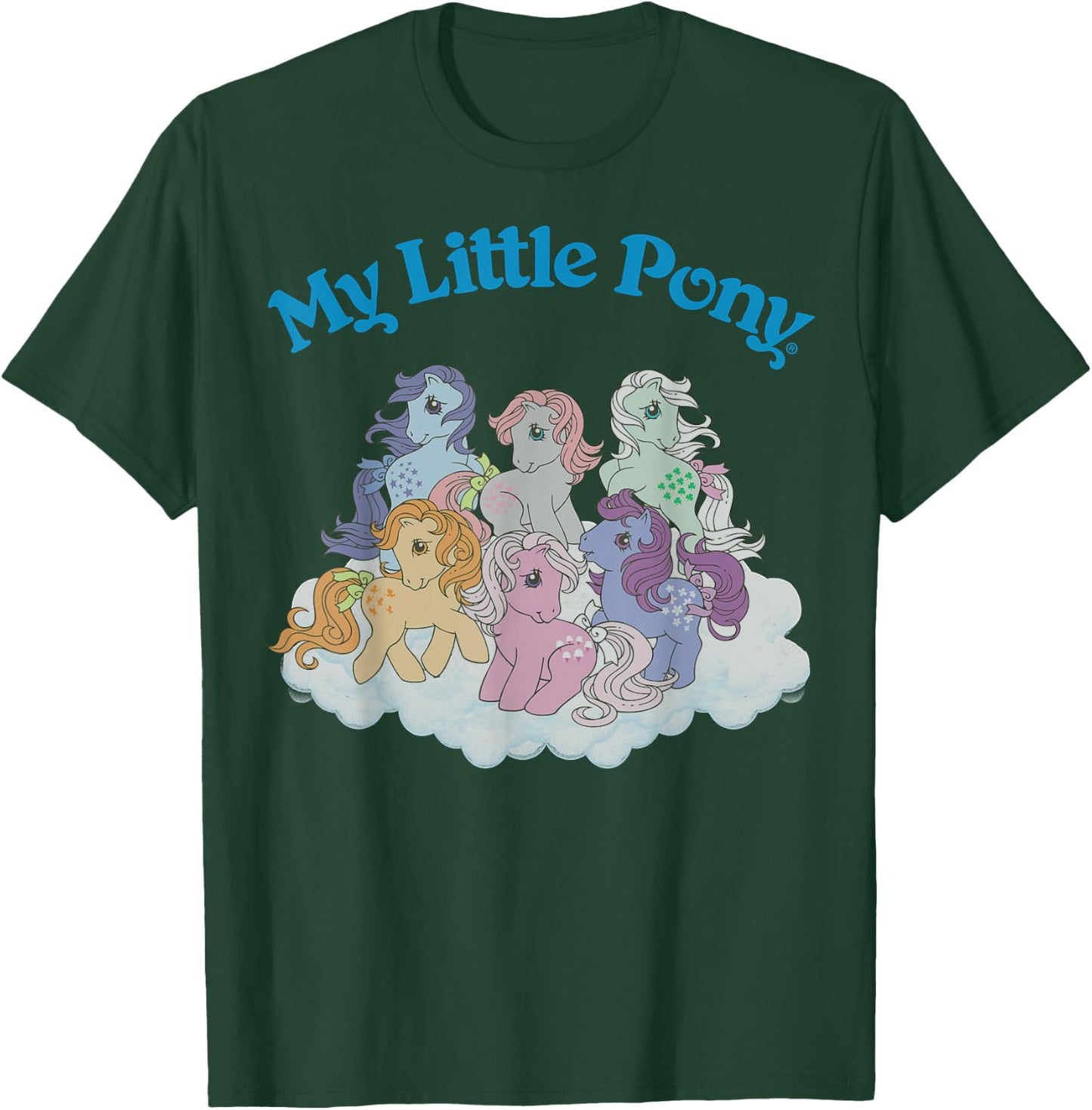 My Little Pony Original First Generation Pony Group Shot Small T-Shirt - T-Shirt | Forest