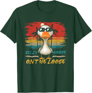 Silly-Goose On The-Loose Vintage Duck Lover Beach Vacation T-Shirt - T-Shirt | Forest