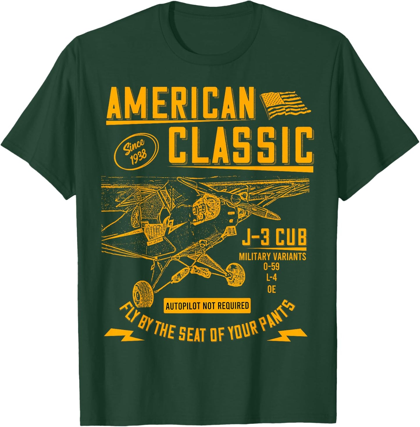 Piper Cub Airplane An American Classic T-Shirt - T-Shirt | Forest