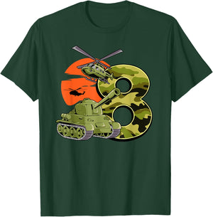8th Birthday Army T-Shirt - T-Shirt | Forest