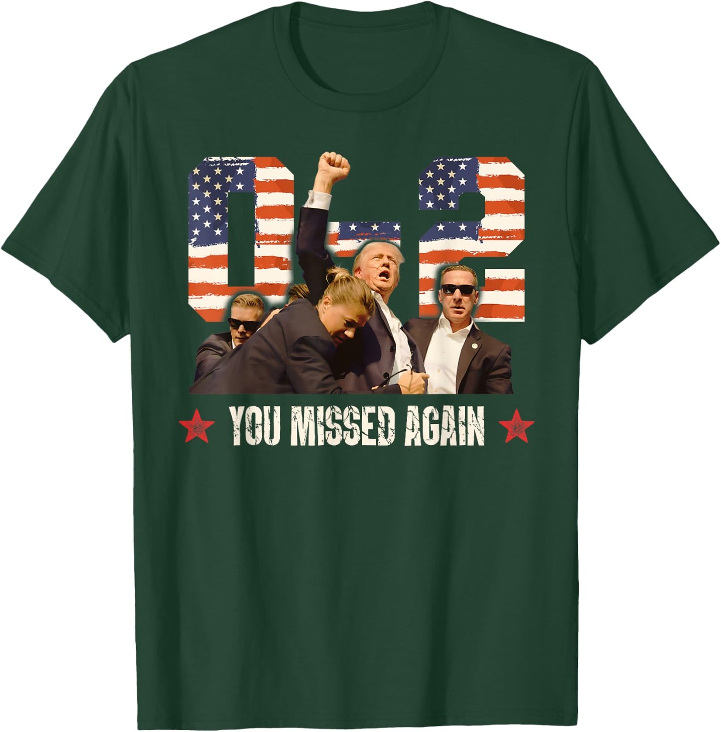 Trump 2024 You Missed Again 2 - 0 2nd Assassination Attempt T-Shirt - T-Shirt | Forest