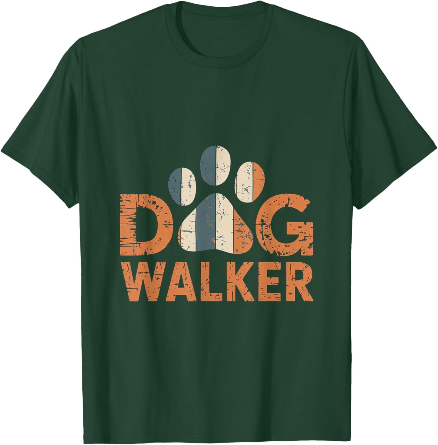 Vintage Dog Walker T-Shirt - T-Shirt | Forest