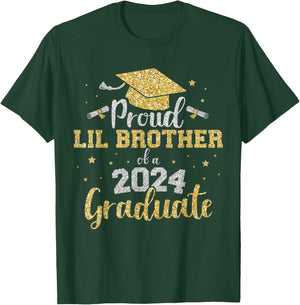 Proud lil brother class of 2024 graduate senior graduation T-Shirt - T-Shirt | Forest