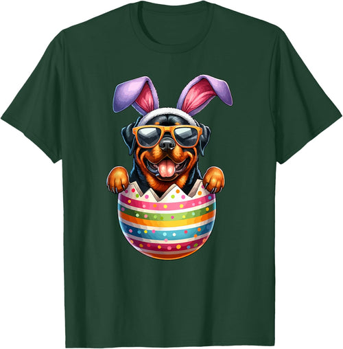 Cute Rottweiler Egg Happy Easter Day Dog Dad Dog Mom