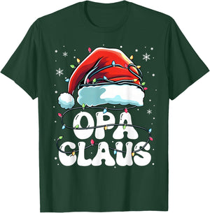 Groovy Opa Claus Christmas Lights Funny Family Xmas Pajama T-Shirt - T-Shirt | Forest