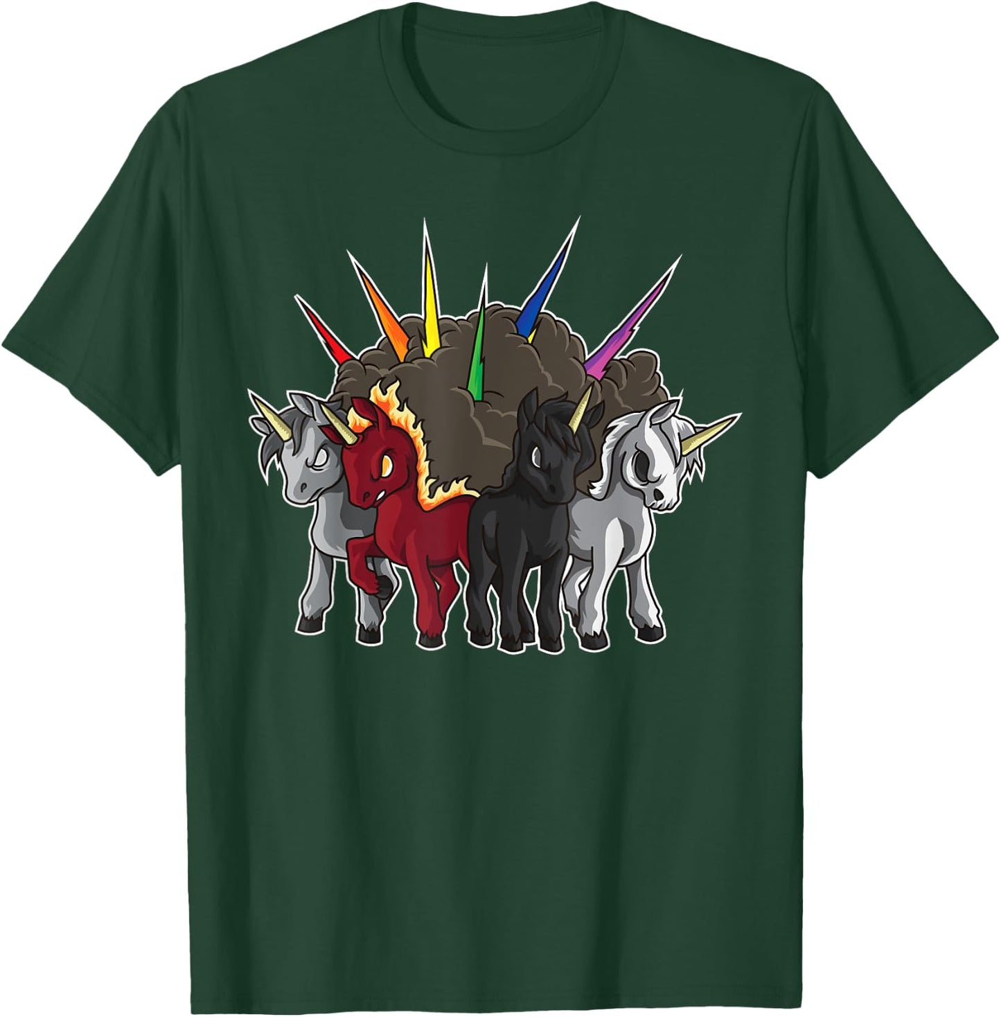 The Four Unicorns Of The Apocalypse - Horsemen Parody T-Shirt - T-Shirt | Forest