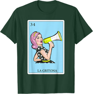 La Gritona Gifts Spanish-Mexican Bingo Card Latinas T-Shirt - T-Shirt | Forest