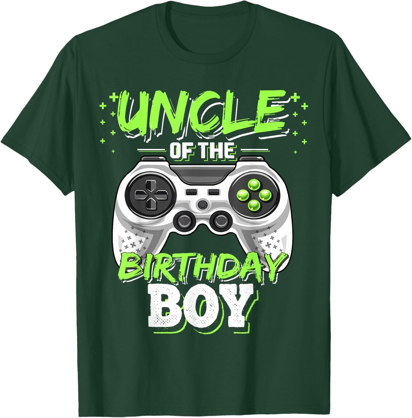 Uncle of the Birthday Boy Matching Video Game Birthday Gift T-Shirt - T-Shirt | Forest