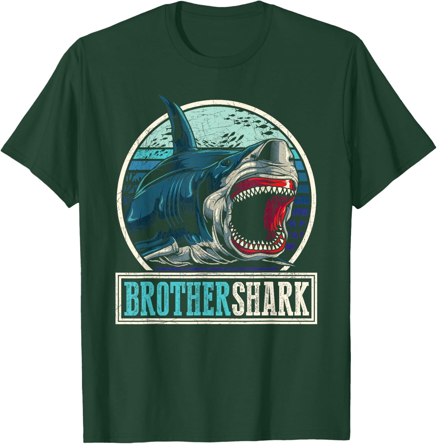 Retro Brother Aquarist Gift Animal Sea Monster Brother Shark T-Shirt - T-Shirt | Forest
