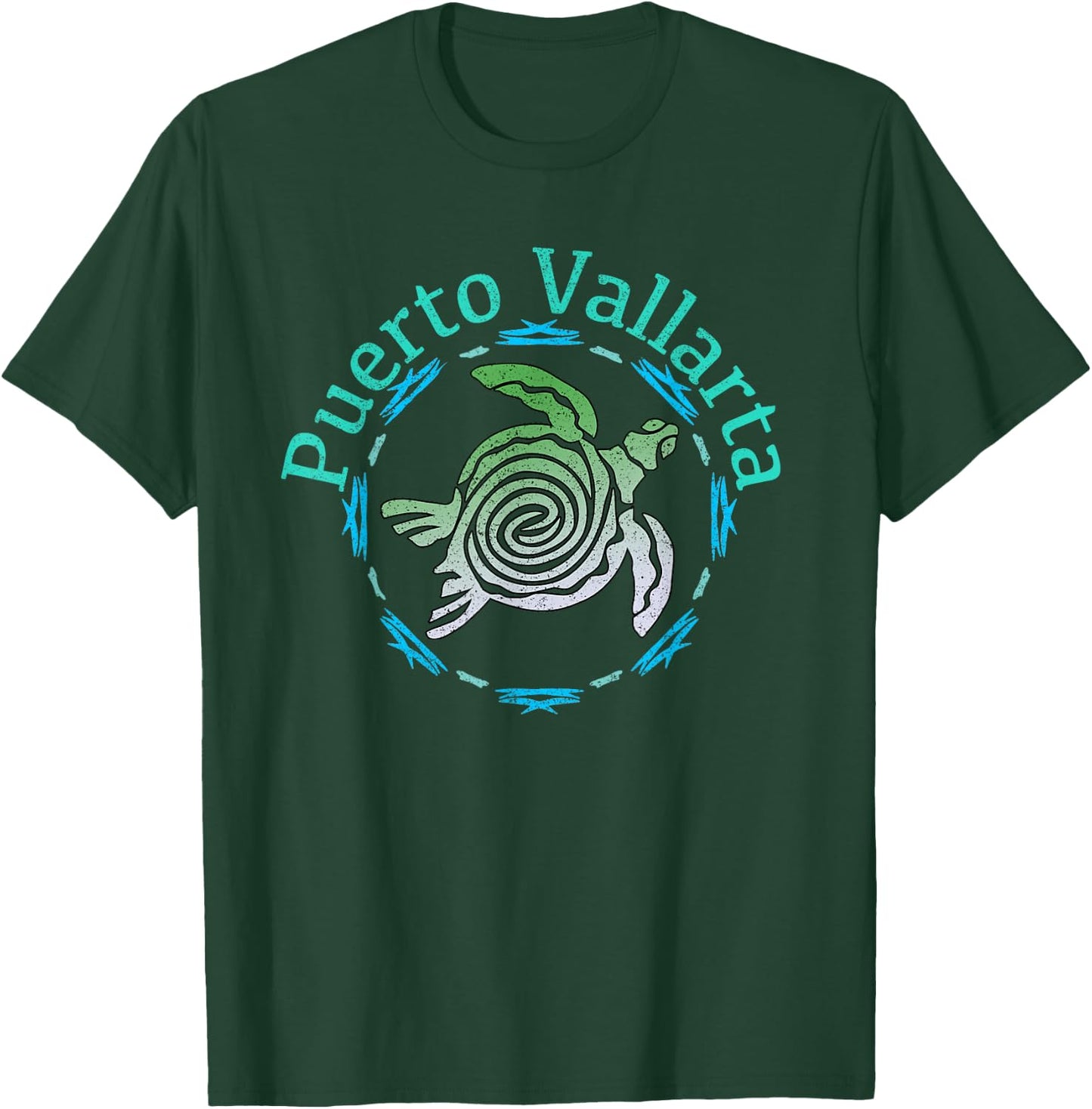 Puerto Vallarta Vintage Tribal Turtle T-Shirt - T-Shirt | Forest
