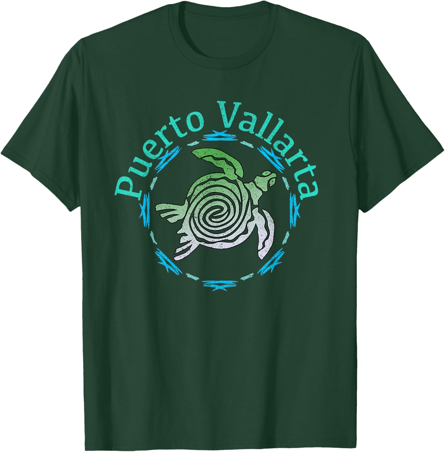 Puerto Vallarta Vintage Tribal Turtle T-Shirt - T-Shirt | Forest