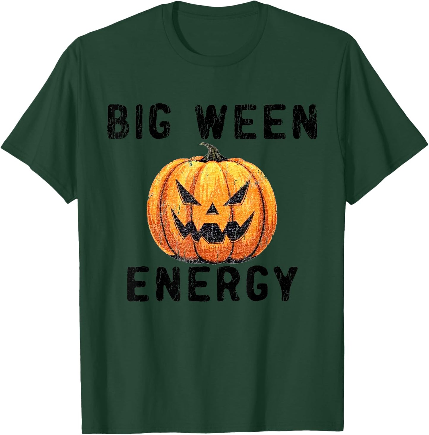 Big Ween Energy Spooky Pumpkin Face Halloween T-Shirt - T-Shirt | Forest