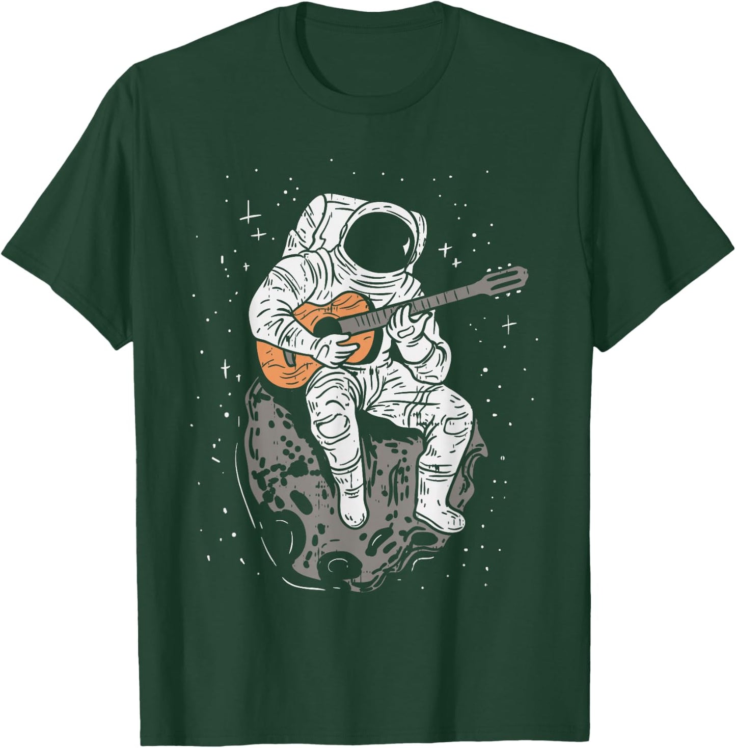 Astronaut Playin Guitar Shirt Galaxy Spaceman Guitarist Gift T-Shirt - T-Shirt | Forest