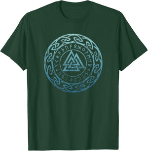 Valknut, Odin, Viking Symbol, Pagan Nordic Germanic T-Shirt - T-Shirt | Forest