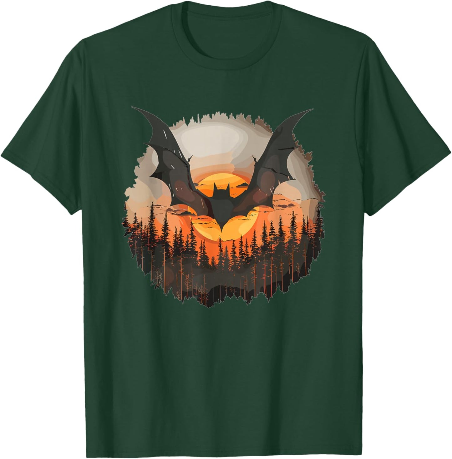 Aesthetic Bat in the Forest I Bat T-Shirt - T-Shirt | Forest
