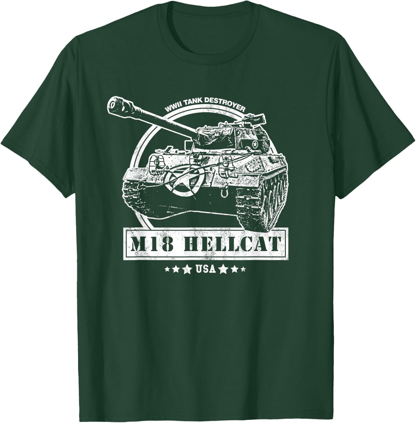 M18 Hellcat WW2 Tank Men Women Girls Kids T-Shirt - T-Shirt | Forest