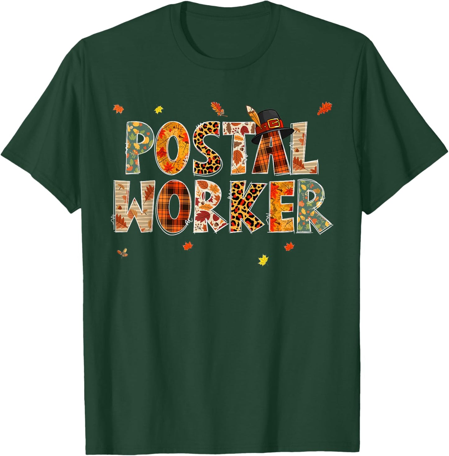 Funny Postal Worker Pumpkin Autumn Tree Fall Leaves T-Shirt - T-Shirt | Forest