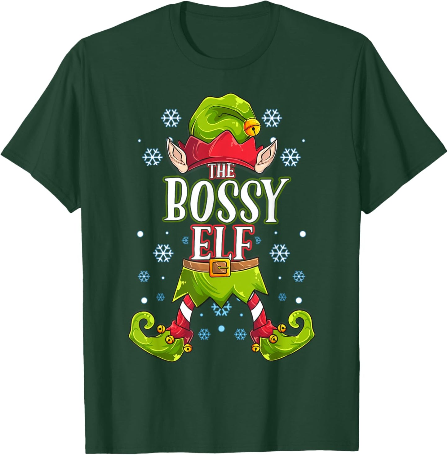 Bossy Elf Matching Family Group Christmas Party T-Shirt - T-Shirt | Forest