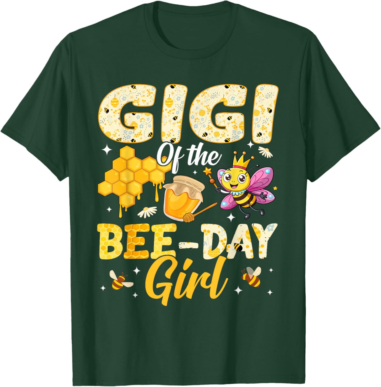 Gigi of The Bee Day Girl Birthday Family Matching Party T-Shirt - T-Shirt | Forest