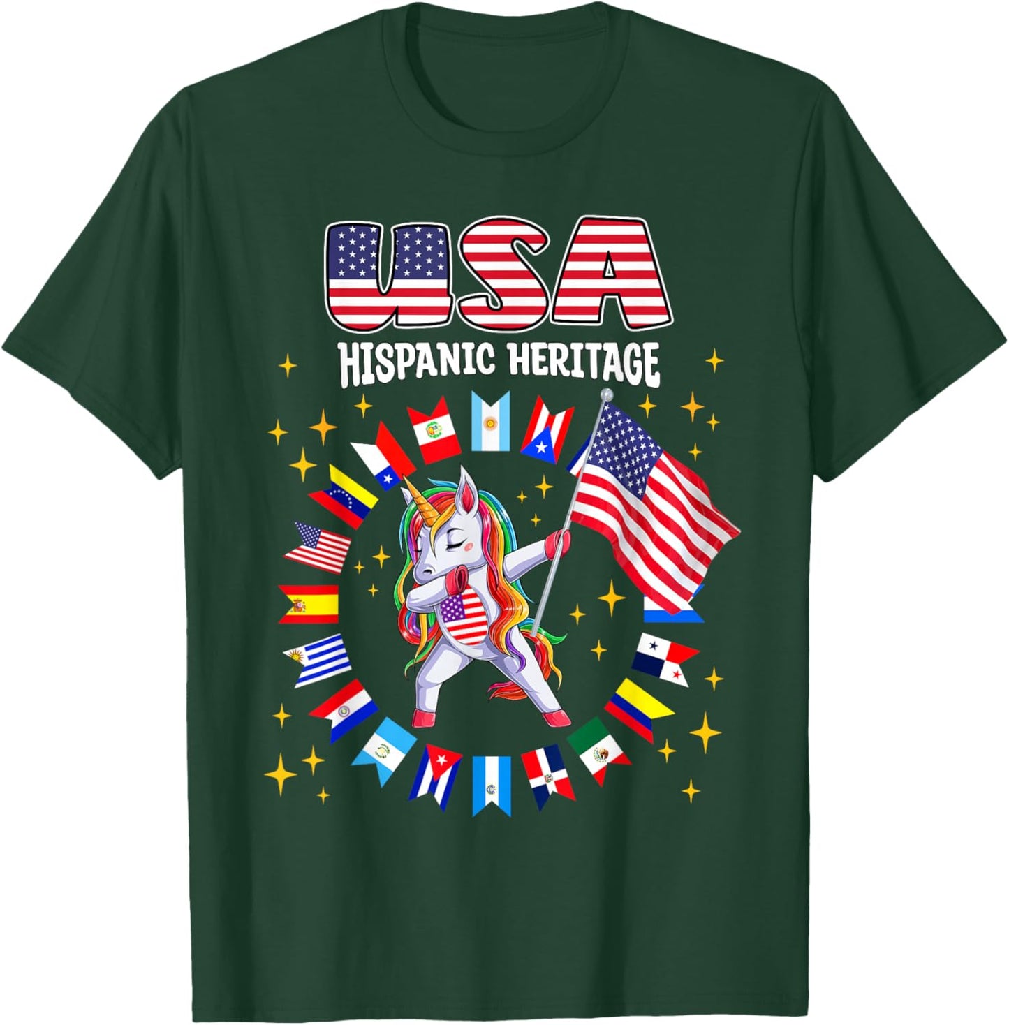 Hispanic Heritage Month USA flag kids boys girls toddler T-Shirt - T-Shirt | Forest