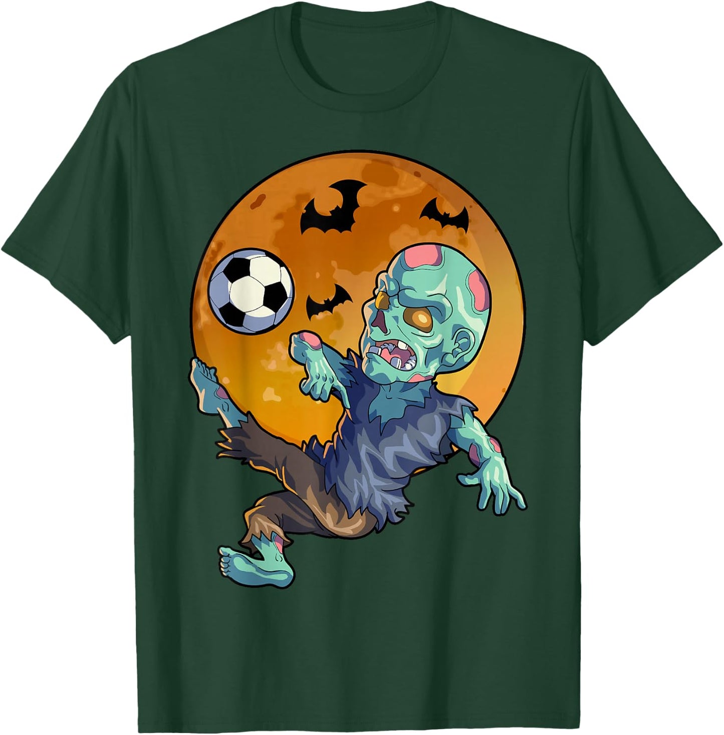 Soccer Zombie Halloween Men Boys Soccer Halloween T-Shirt - T-Shirt | Forest
