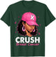 Crush Breast Cancer Awareness Black Women Pink Queen Warrior T-Shirt - T-Shirt | Forest