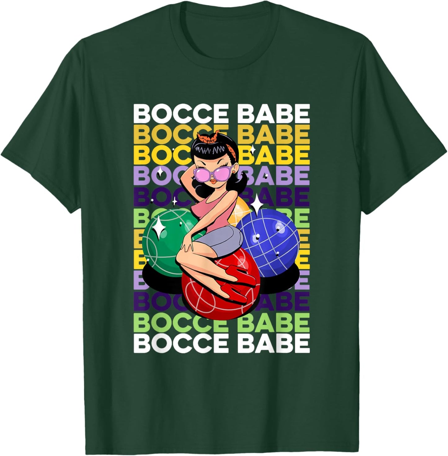Bocce Babe Bocce Ball Boules Sports Petangue Boccie Bocci T-Shirt - T-Shirt | Forest