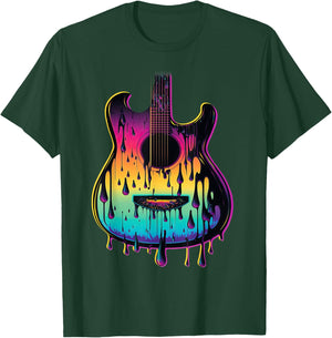 Guitar Graphic Music Lover - Acoustic Guitar Player Musician T-Shirt - T-Shirt | Forest
