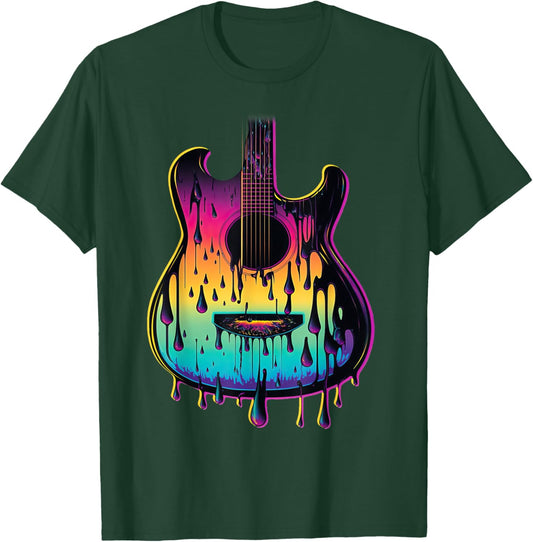 Guitar Graphic Music Lover - Acoustic Guitar Player Musician T-Shirt - T-Shirt | Forest
